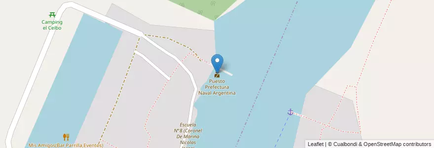 Mapa de ubicacion de Puesto Prefectura Naval Argentina en Argentina, Provincia Di Buenos Aires, Partido De Ensenada.