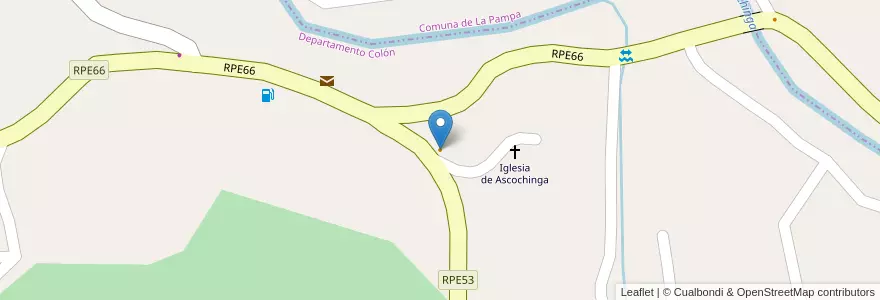 Mapa de ubicacion de Puesto Roca en Argentina, Córdoba, Departamento Colón, Pedanía San Vicente.