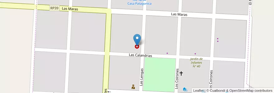 Mapa de ubicacion de Puesto sanitario en アルゼンチン, サンタクルス州, チリ, Río Chico, Lago Posadas.