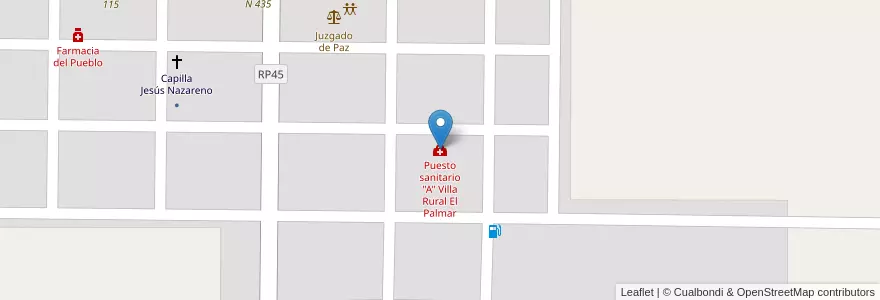 Mapa de ubicacion de Puesto sanitario "A" Villa Rural El Palmar en 阿根廷, Chaco, Departamento Quitilipi, Municipio De Quitilipi, Villa Rural El Palmar.