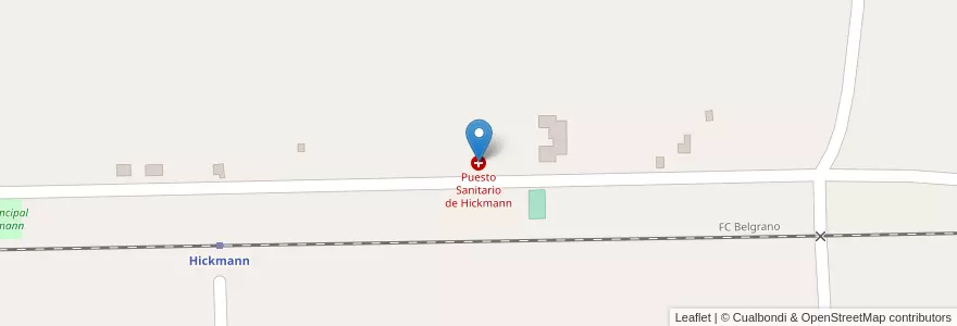 Mapa de ubicacion de Puesto Sanitario de Hickmann en Argentina, Salta, General San Martín, Municipio De Embarcación.