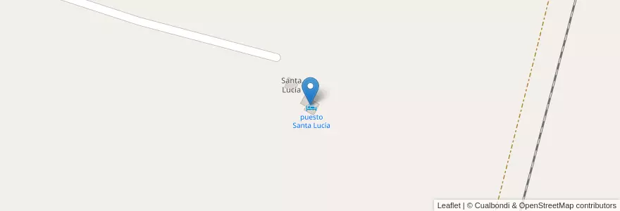 Mapa de ubicacion de puesto Santa Lucía en Argentinië, Chili, Mendoza, Departamento Lavalle, Distrito La Asunción.