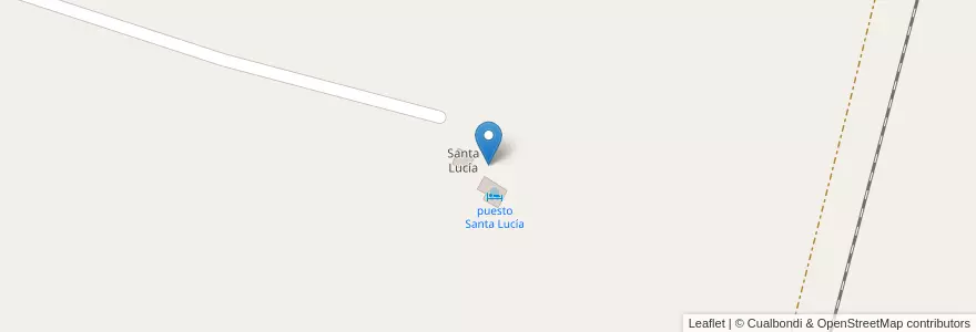 Mapa de ubicacion de Puesto Santa Lucía en Arjantin, Şili, Mendoza, Departamento Lavalle, Distrito La Asunción.