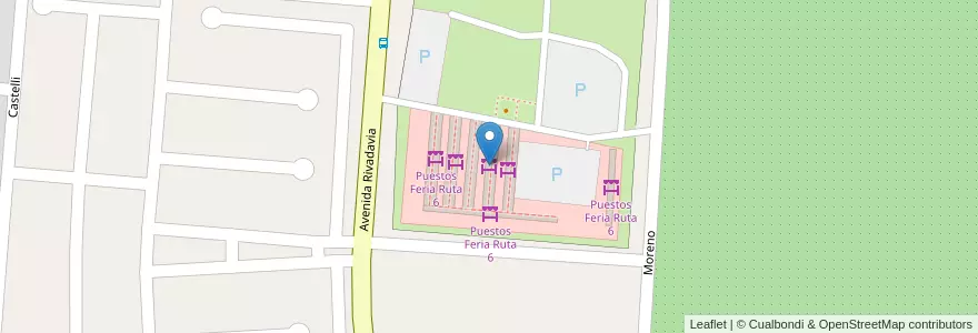 Mapa de ubicacion de Puestos Feria Ruta 6 en Arjantin, Buenos Aires, Partido De Campana.
