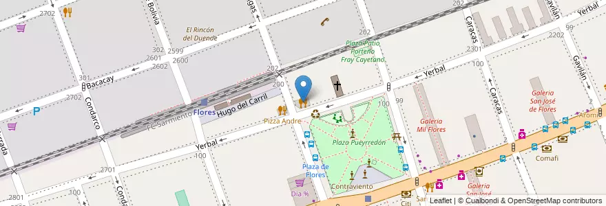 Mapa de ubicacion de Pueyrredon, Flores en آرژانتین, Ciudad Autónoma De Buenos Aires, Comuna 7, Buenos Aires.
