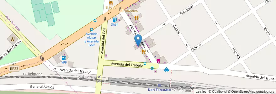 Mapa de ubicacion de Pulgarcito en アルゼンチン, ブエノスアイレス州, Don Torcuato.