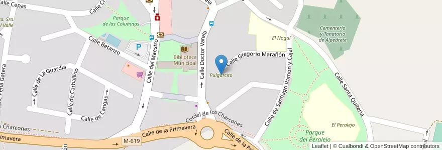 Mapa de ubicacion de Pulgarcito en Espanha, Comunidade De Madrid, Comunidade De Madrid, Cuenca Del Guadarrama, Alpedrete.
