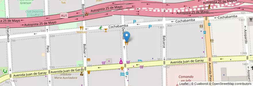 Mapa de ubicacion de Pulpería Quilapán, San Telmo en Argentinië, Ciudad Autónoma De Buenos Aires, Comuna 1, Buenos Aires.