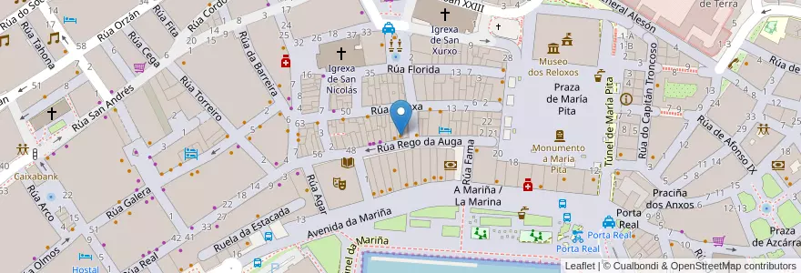 Mapa de ubicacion de Pulpo y Más en España, Galicia / Galiza, A Coruña, A Coruña, A Coruña.
