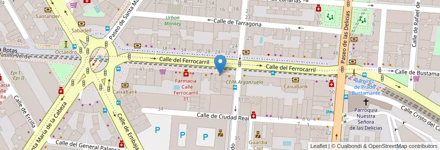 Mapa de ubicacion de Pulpo en 스페인, Comunidad De Madrid, Comunidad De Madrid, Área Metropolitana De Madrid Y Corredor Del Henares, 마드리드.