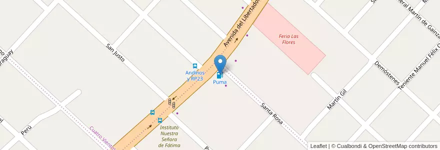 Mapa de ubicacion de Puma en Arjantin, Buenos Aires, Partido De Moreno, Trujui.
