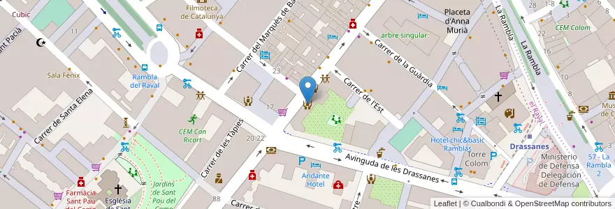 Mapa de ubicacion de Punt d'Informació i Atenció a les Dones de Ciutat Vella en إسبانيا, كتالونيا, برشلونة, بارسلونس, Barcelona.