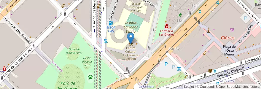 Mapa de ubicacion de Punt d'Informació i Atenció a les Dones de Sant Martí en إسبانيا, كتالونيا, برشلونة, بارسلونس, Barcelona.