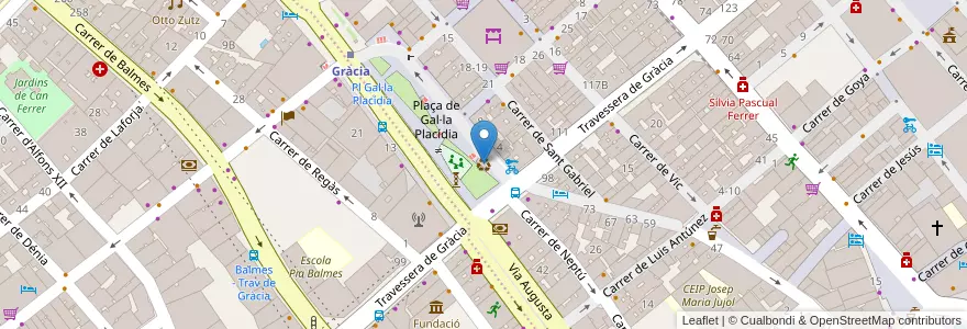 Mapa de ubicacion de Punt verd de Gal·la Placídia en スペイン, カタルーニャ州, Barcelona, バルサルネス, Barcelona.