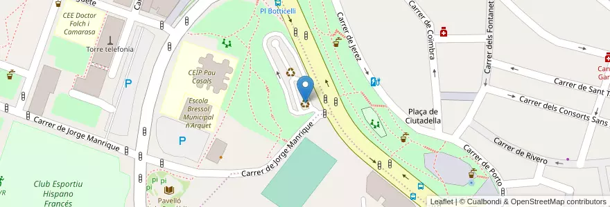 Mapa de ubicacion de Punt verd Vall d'Hebron en スペイン, カタルーニャ州, Barcelona, バルサルネス, Barcelona.
