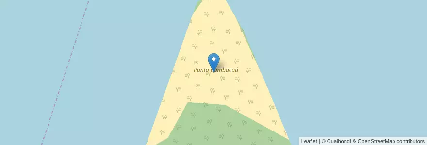 Mapa de ubicacion de Punta Cambacuá en アルゼンチン, エントレ・リオス州, Departamento Uruguay, Distrito Tala.