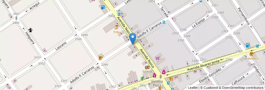 Mapa de ubicacion de Punta Carranza, Villa del Parque en آرژانتین, Ciudad Autónoma De Buenos Aires, Buenos Aires, Comuna 11.
