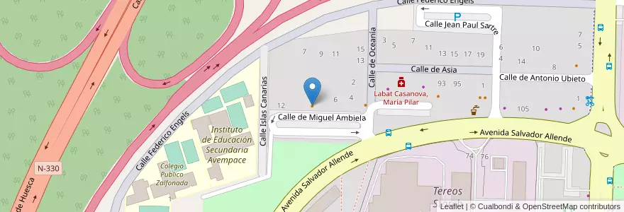 Mapa de ubicacion de Punta Galea en إسبانيا, أرغون, سرقسطة, Zaragoza, سرقسطة.