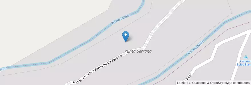 Mapa de ubicacion de Punta Serrana en آرژانتین, Córdoba, Departamento Santa María, Pedanía Alta Gracia, Comuna De La Serranita.