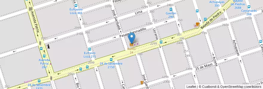 Mapa de ubicacion de Punto 24 en Arjantin, Córdoba, Departamento Capital, Pedanía Capital, Córdoba, Municipio De Córdoba.