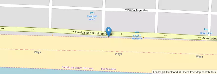 Mapa de ubicacion de Punto Blanco en Arjantin, Buenos Aires, Partido De Monte Hermoso, Monte Hermoso.