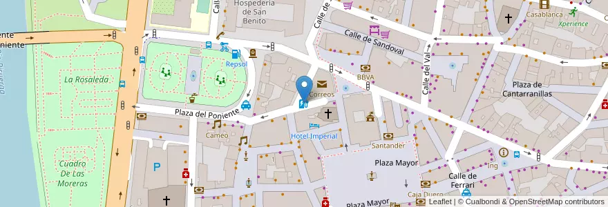 Mapa de ubicacion de Punto de carga en اسپانیا, Castilla Y León, Valladolid, Valladolid.