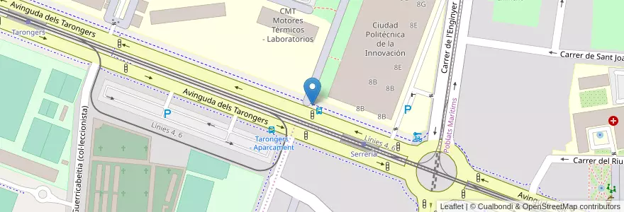Mapa de ubicacion de Punto de encuentro 8 en İspanya, Comunitat Valenciana, València / Valencia, Comarca De València, València.