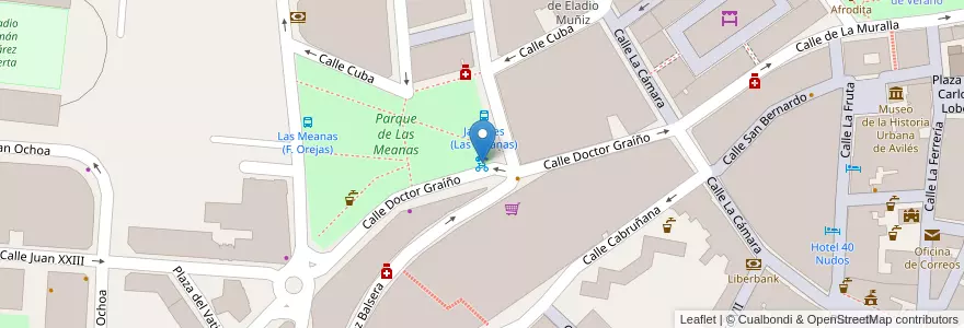 Mapa de ubicacion de Punto de préstamo de bicicleta en اسپانیا, آستوریاس, آستوریاس, Avilés.