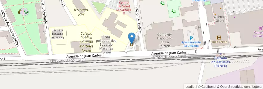 Mapa de ubicacion de Punto Limpio de La Calzada en Espanha, Astúrias, Astúrias, Gijón/Xixón.