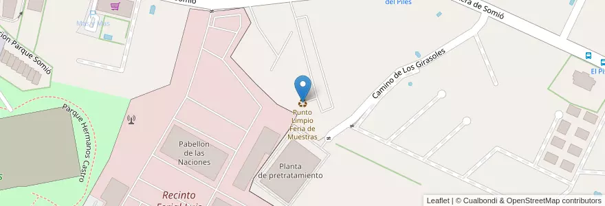 Mapa de ubicacion de Punto Limpio Feria de Muestras en 스페인, 아스투리아스, 아스투리아스, Gijón/Xixón.