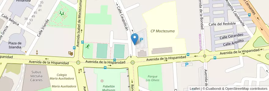 Mapa de ubicacion de PUNTO LIMPIO MÓVIL (26) en İspanya, Extremadura, Cáceres, Cáceres, Cáceres.