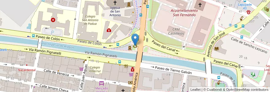 Mapa de ubicacion de Punto Limpio Móvil de Torrero en Испания, Арагон, Сарагоса, Zaragoza, Сарагоса.