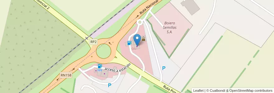 Mapa de ubicacion de Punto Oli en Аргентина, Кордова, Departamento General San Martín, Pedanía Villa Nueva, Municipio De Villa Nueva.