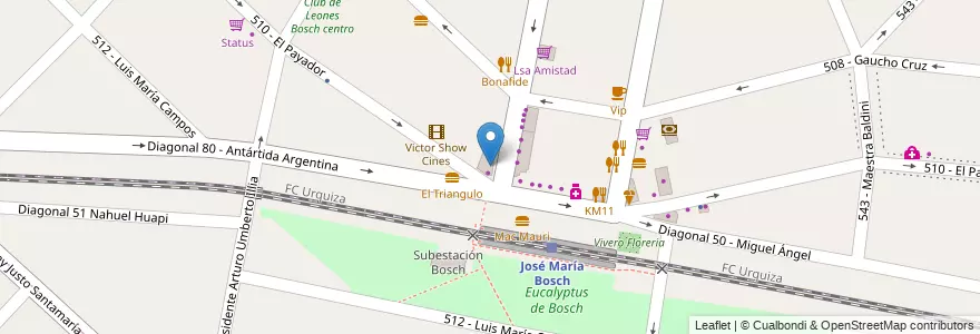 Mapa de ubicacion de Punto Rosso en Argentinien, Provinz Buenos Aires, Partido De Tres De Febrero, Villa Bosch.