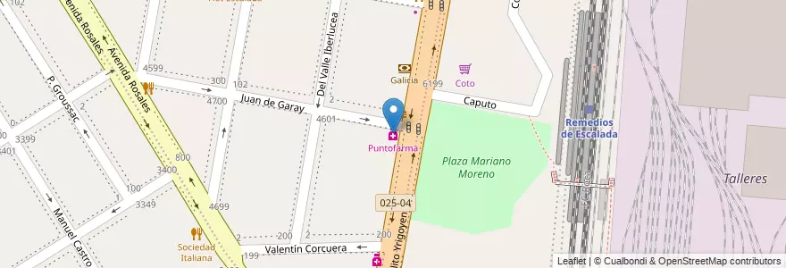 Mapa de ubicacion de Puntofarma en 아르헨티나, 부에노스아이레스주, Partido De Lanús, Remedios De Escalada.