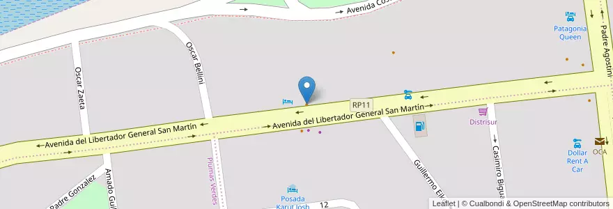 Mapa de ubicacion de Pura Vida Resto-bar en 아르헨티나, 마가야네스이데라안타르티카칠레나주, 칠레, 산타크루스주, El Calafate, Lago Argentino.