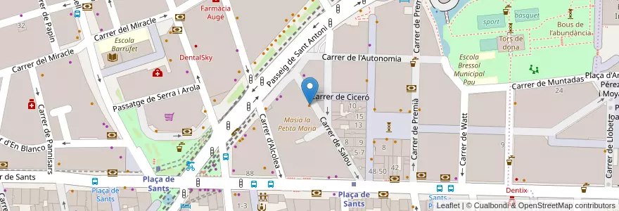 Mapa de ubicacion de Putxinel·lis en İspanya, Catalunya, Barcelona, Barcelonès, Barcelona.