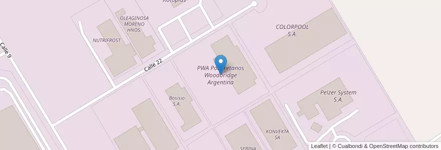 Mapa de ubicacion de PWA Poliuretanos Woodbridge Argentina en Arjantin, Buenos Aires, Partido Del Pilar, Fátima.