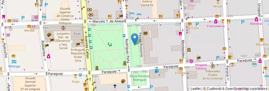 Mapa de ubicacion de Pzta. Paseo de los Maestros, Recoleta en Argentinië, Ciudad Autónoma De Buenos Aires, Comuna 2, Buenos Aires.
