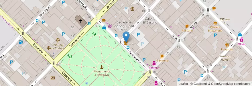 Mapa de ubicacion de QBar en Argentina, Buenos Aires, Partido De Bahía Blanca, Bahía Blanca.