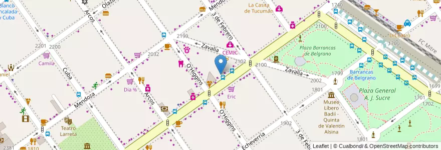 Mapa de ubicacion de Qiwi, Belgrano en アルゼンチン, Ciudad Autónoma De Buenos Aires, ブエノスアイレス, Comuna 13.