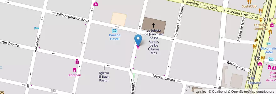 Mapa de ubicacion de QT Centro Odontologico en الأرجنتين, تشيلي, Mendoza, Departamento Capital, Ciudad De Mendoza, Sección 5ª Residencial Sur.