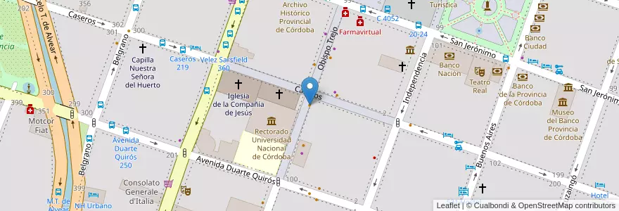 Mapa de ubicacion de Quadrata en 아르헨티나, Córdoba, Departamento Capital, Pedanía Capital, Córdoba, Municipio De Córdoba.
