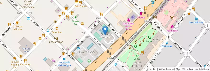 Mapa de ubicacion de Quartier Boulevard, Palermo en آرژانتین, Ciudad Autónoma De Buenos Aires, Buenos Aires, Comuna 14.
