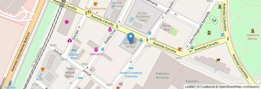 Mapa de ubicacion de Quartier de Oro, Palermo en Аргентина, Буэнос-Айрес, Буэнос-Айрес, Comuna 14.