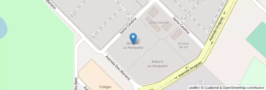 Mapa de ubicacion de Quartier La Horqueta en アルゼンチン, ブエノスアイレス州, Partido De San Fernando, Victoria.