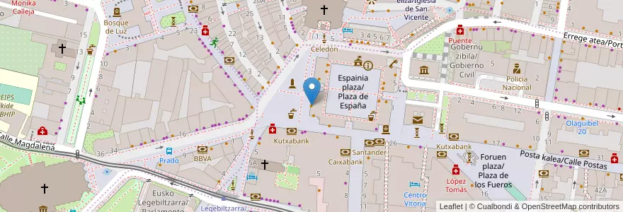 Mapa de ubicacion de Qué caña!! en İspanya, Bask Bölgesi, Araba/Álava, Gasteizko Kuadrilla/Cuadrilla De Vitoria, Vitoria-Gasteiz.