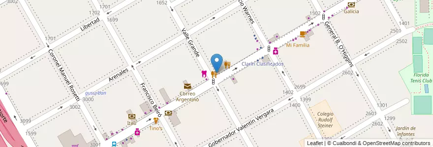 Mapa de ubicacion de Que Guacho en Arjantin, Buenos Aires, Partido De Vicente López, Vicente López.