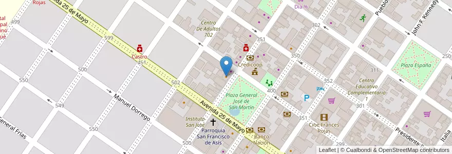 Mapa de ubicacion de Que Rico en アルゼンチン, ブエノスアイレス州, Partido De Rojas, Rojas.