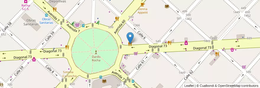 Mapa de ubicacion de Que Te Pasa?, Casco Urbano en الأرجنتين, بوينس آيرس, Partido De La Plata, لابلاتا.